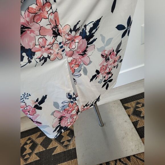 White Pink Floral Midi Dress Bow Feminine Coquette Derby Garden Tea Party XXL - Picture 14 of 15